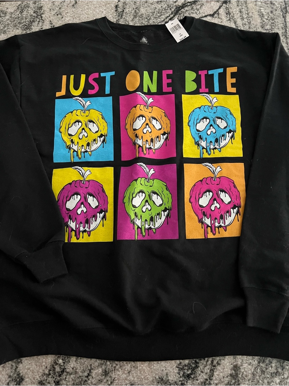 Disney Villians Just One Bite Graphic Black Sweatshirt